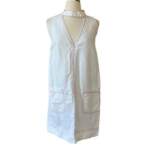 Anthropologie Holding Horses White Denim Collar Jumper Dress